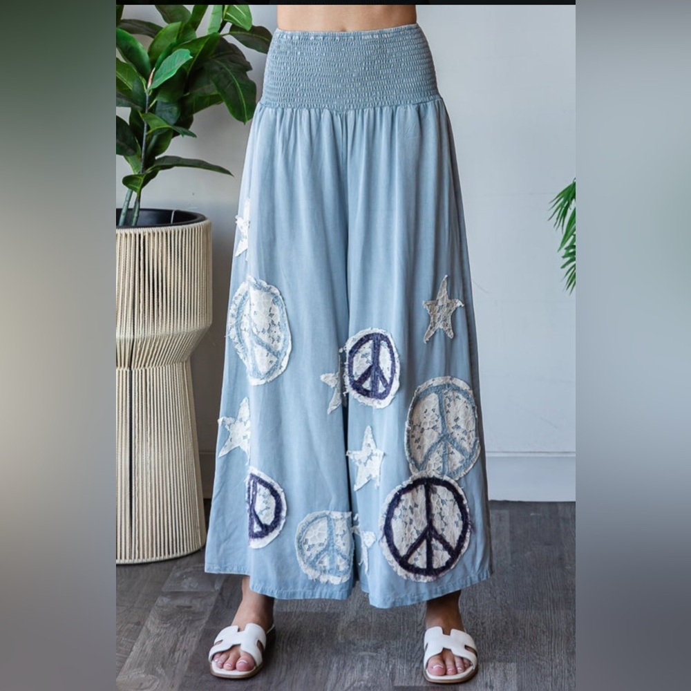 Oli & Hali Washed Peace & Star Tencel Pants